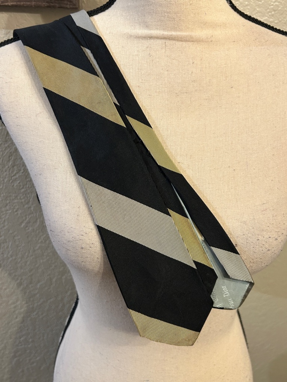 Vintage Christian Dior 100% Silk Striped Tie